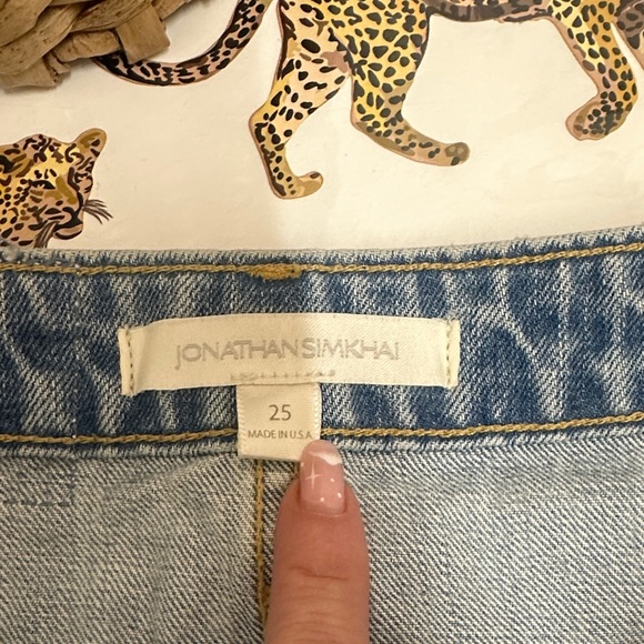 Jonathan Simkhai Light Blue Paisley Denim Mini Skirt - size 25 - Picture 2 of 5